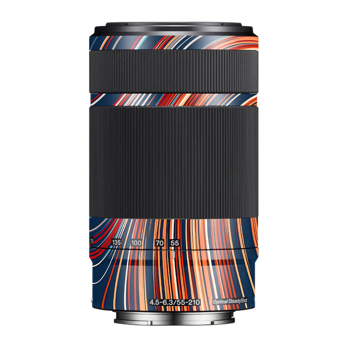 Retro Abstract Striped Swirl Sony E 55-210mm F/4.5-6.3 OSS Camera Lens Skin