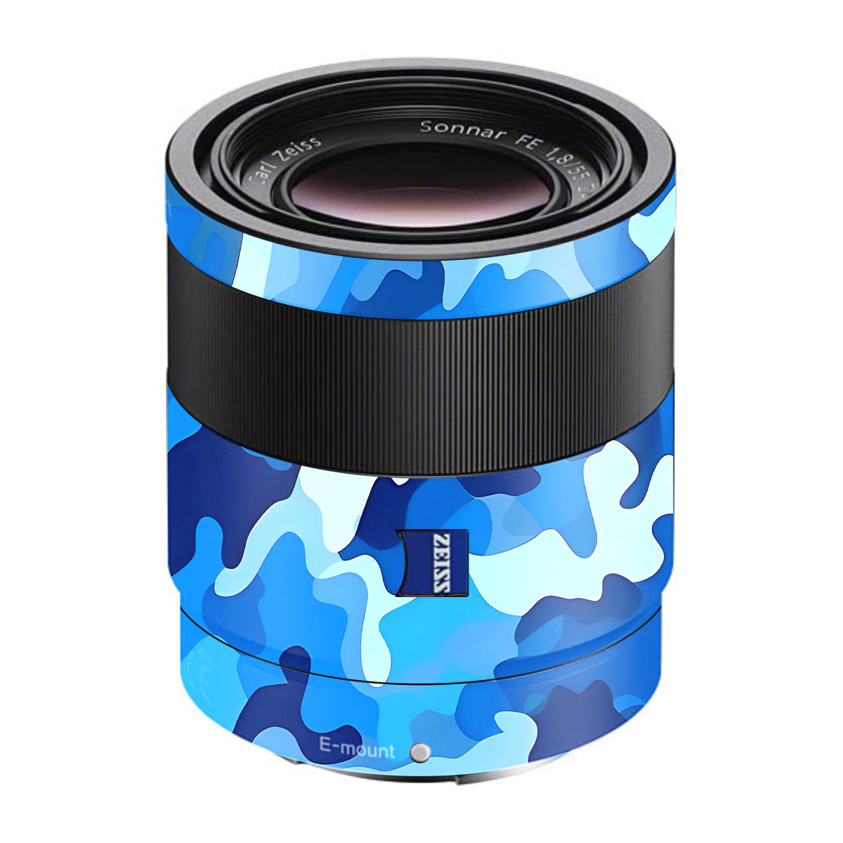 Arctic Blue Camo Pattern Sony FE 55mm F/1.8 ZA Camera Lens Skin