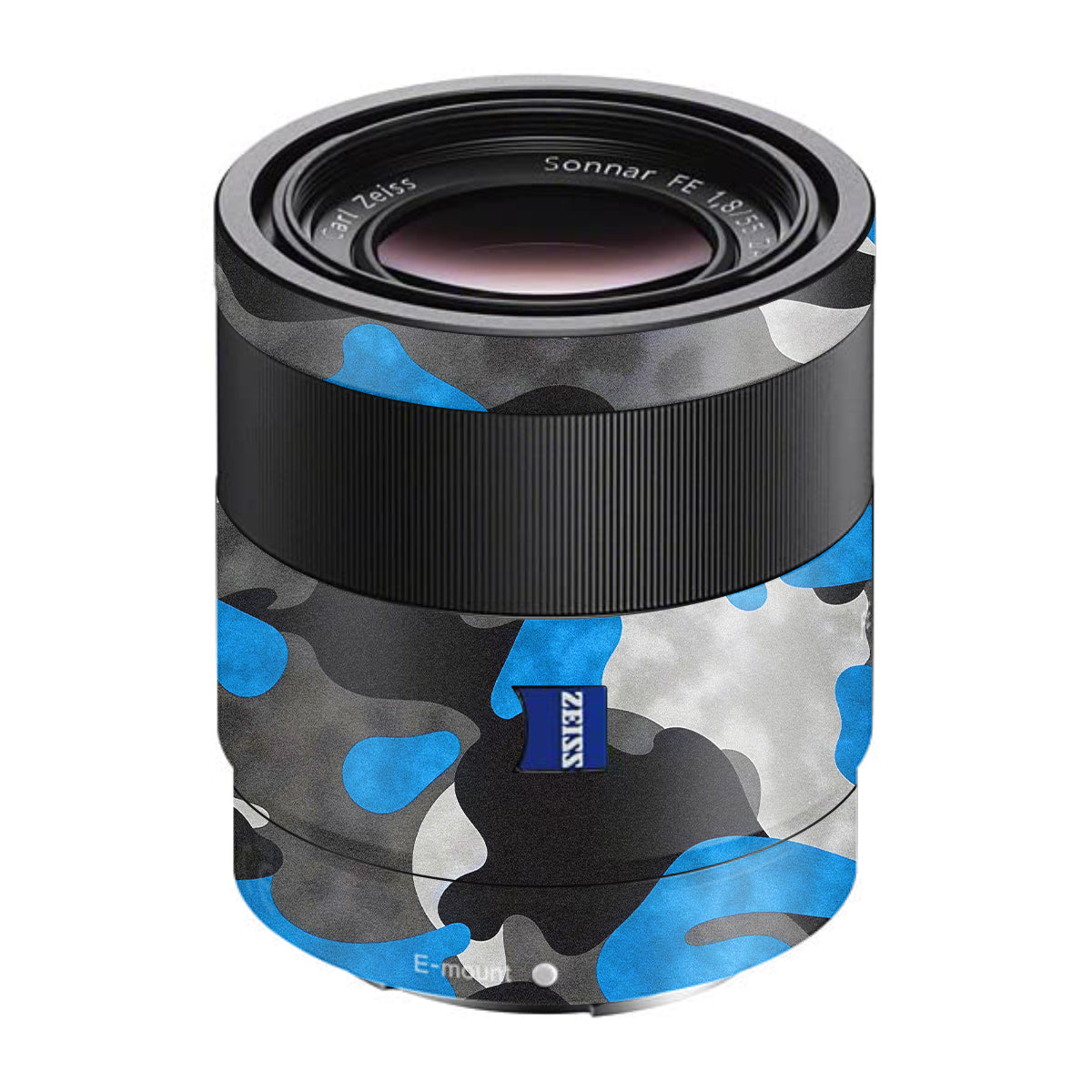 Blue Grey Camo Sony FE 55mm F/1.8 ZA Camera Lens Skin