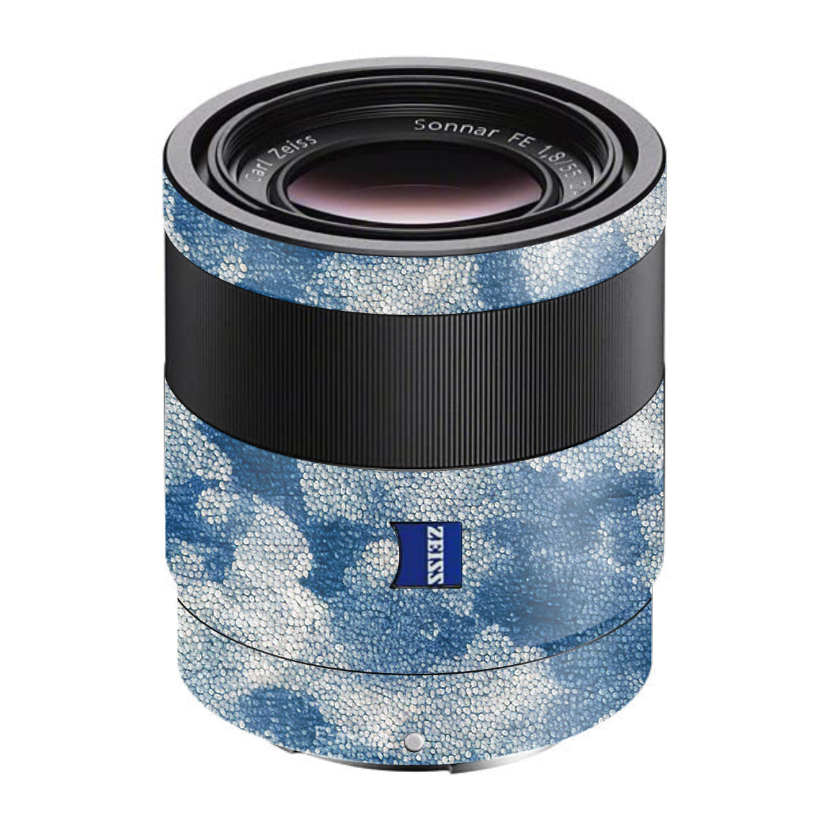 Blue Watercolor Fabric Sony FE 55mm F/1.8 ZA Camera Lens Skin