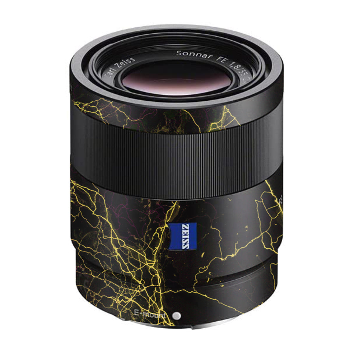 Electric Gold Veins Sony FE 55mm F/1.8 ZA Camera Lens Skin