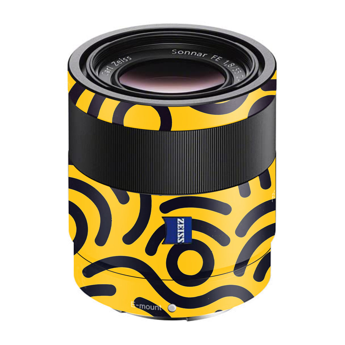 Minimal Yellow Wave Sony FE 55mm F/1.8 ZA Camera Lens Skin