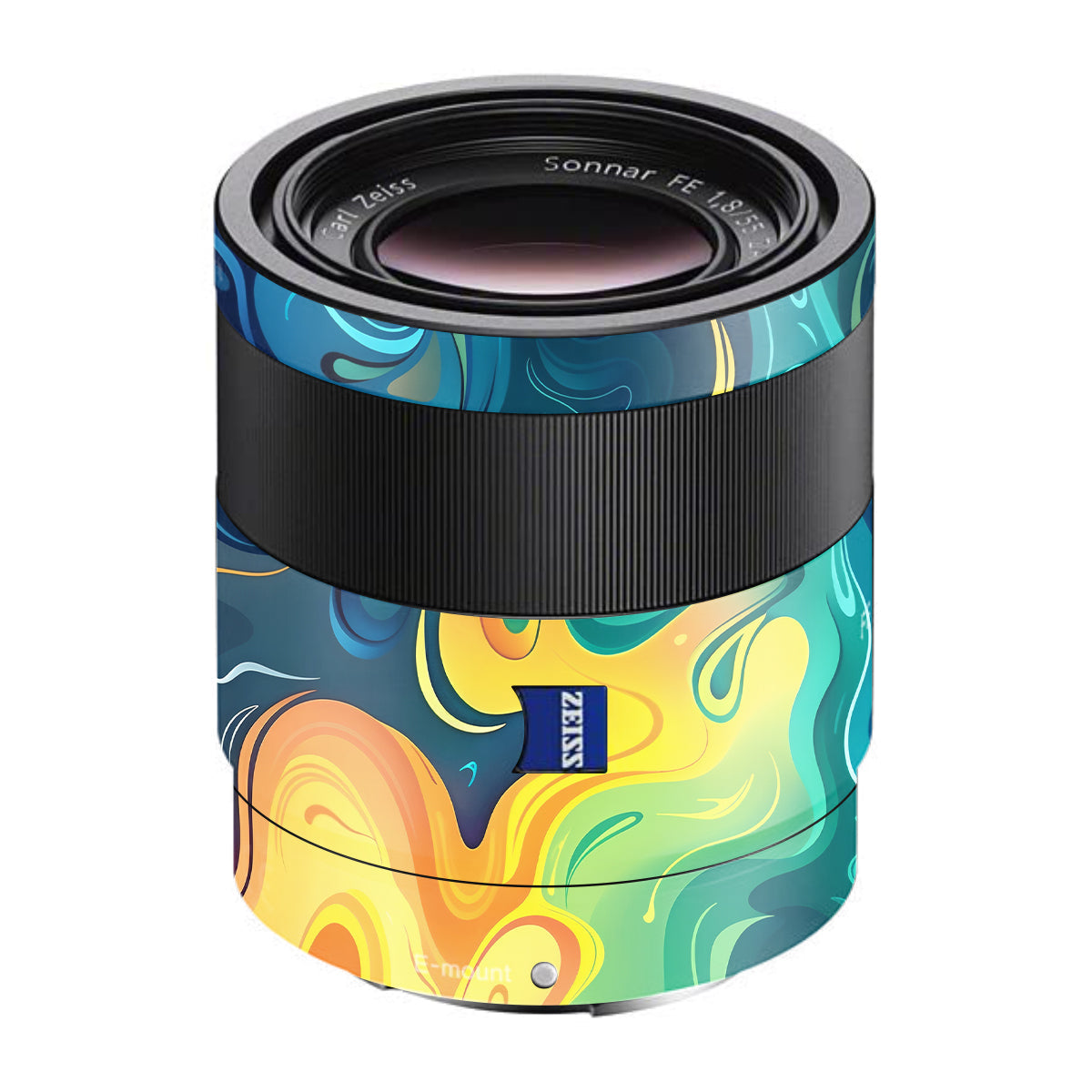 Rainbow Liquid Fusion Sony FE 55mm F/1.8 ZA Camera Lens Skin
