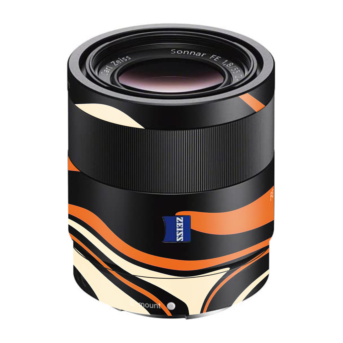 Mid-Century Abstract Swirl Sony FE 55mm F/1.8 ZA Camera Lens Skin