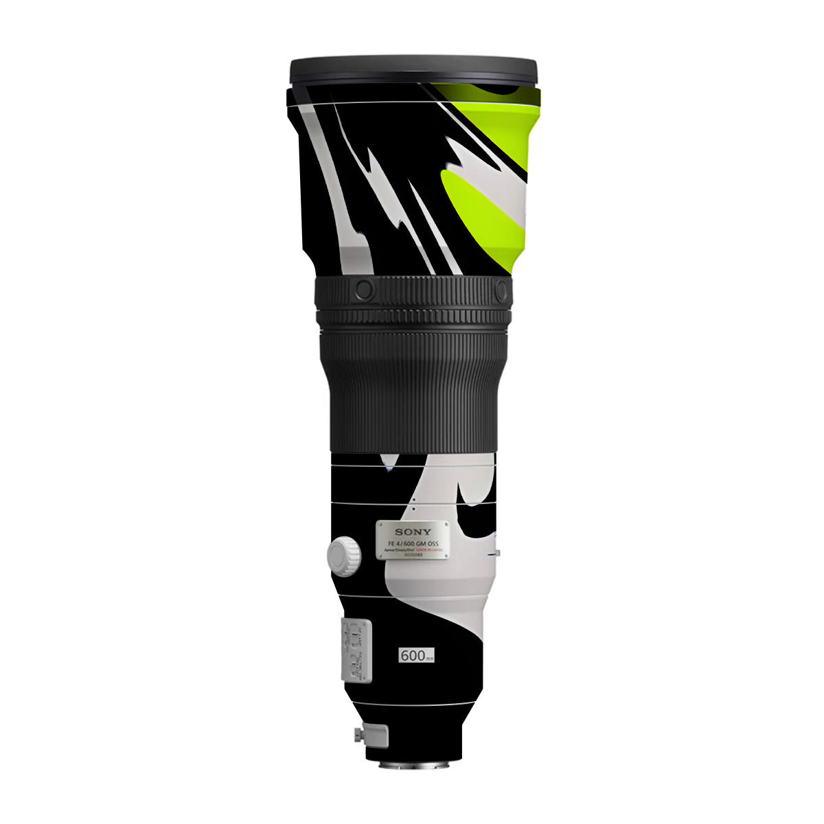 Neon Green and Black Pattern Sony FE 600mm F/4 GM OSS Camera Lens Skin