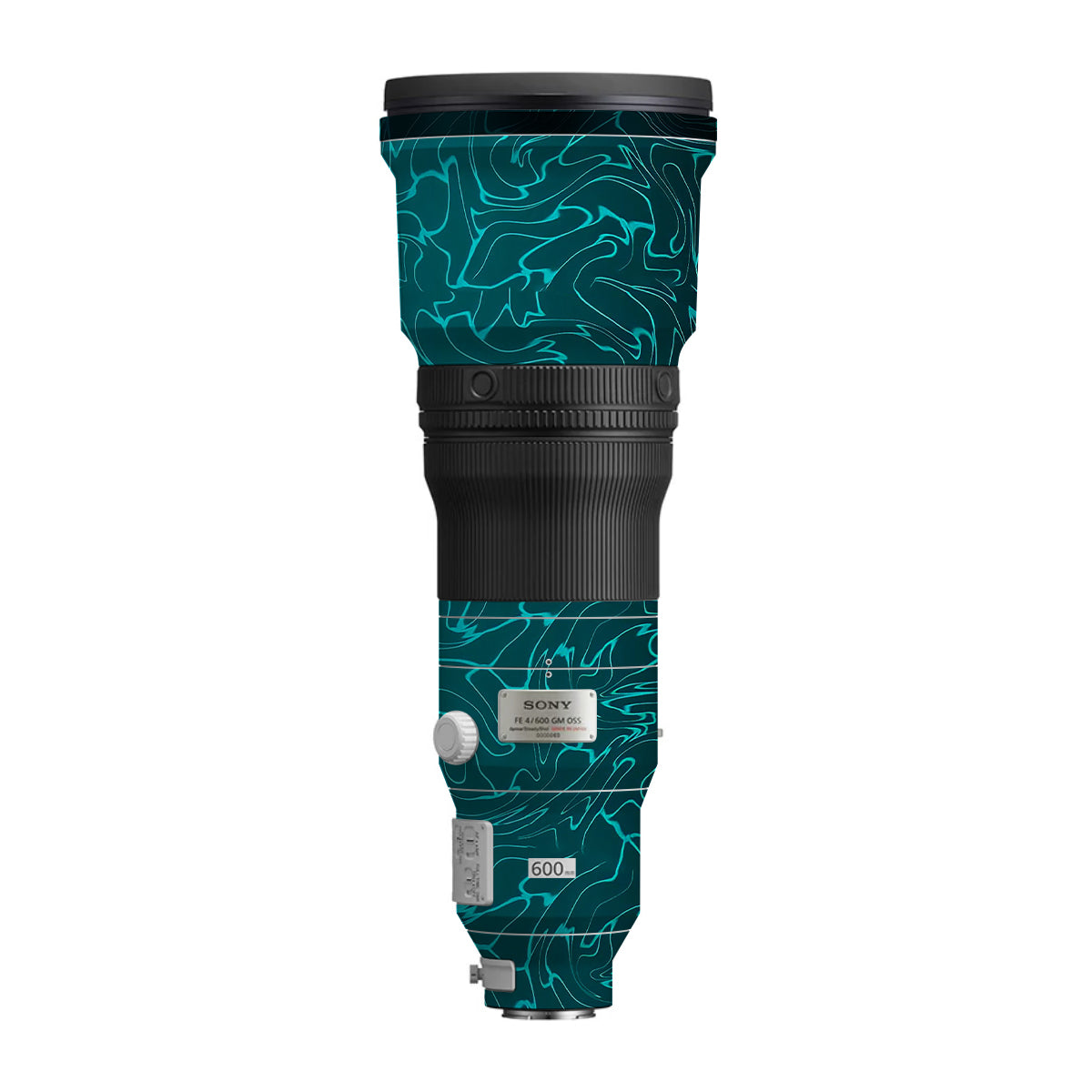 Cyan Blue to Black Gradient Sony FE 600mm F/4 GM OSS Camera Lens Skin