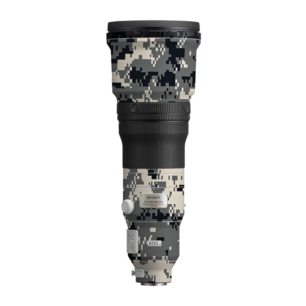 Grey Black Pixel Sony FE 600mm F/4 GM OSS Camera Lens Skin
