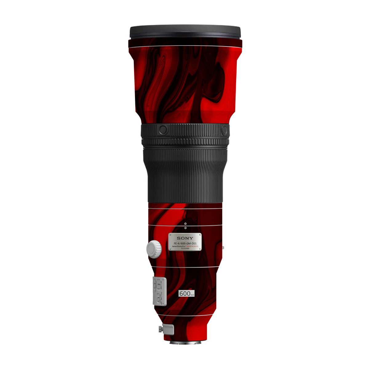 Red Lava Flow Sony FE 600mm F/4 GM OSS Camera Lens Skin