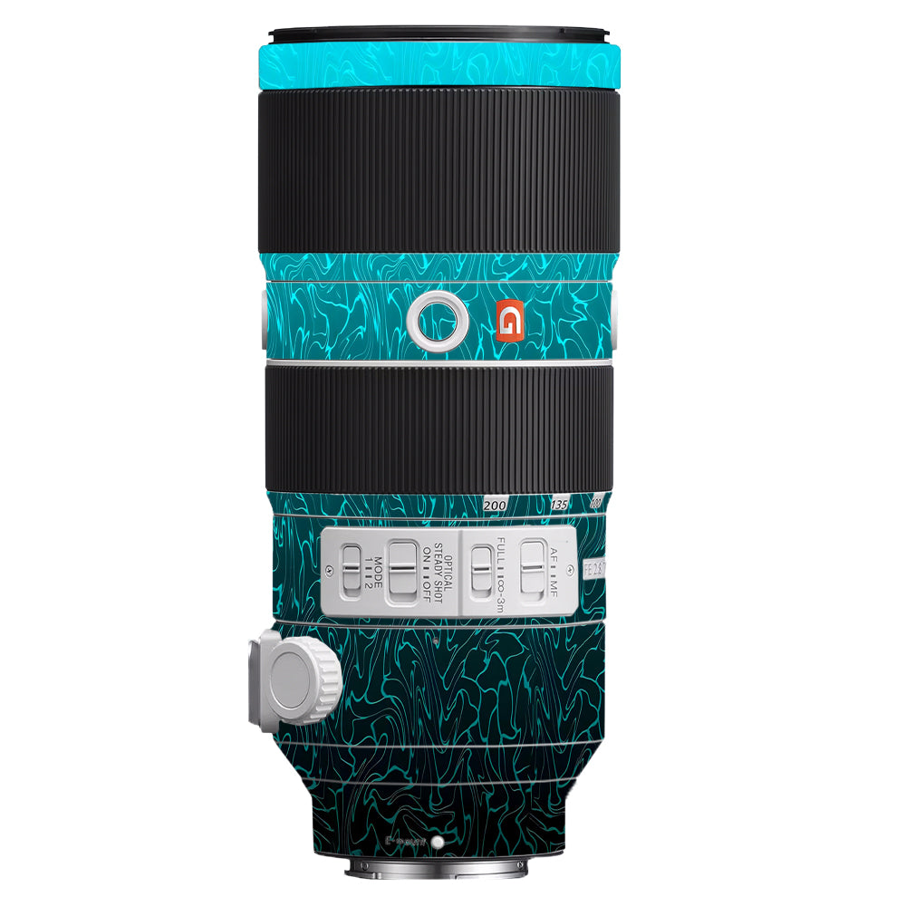Cyan Blue to Black Gradient Sony FE 70–200mm f/2.8 GM OSS Camera Lens Skin