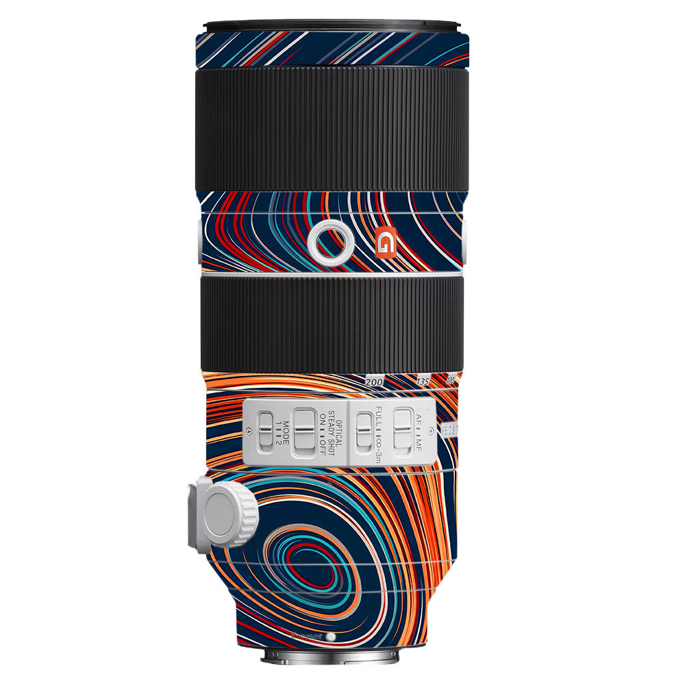 Retro Abstract Striped Swirl Sony FE 70–200mm f/2.8 GM OSS Camera Lens Skin
