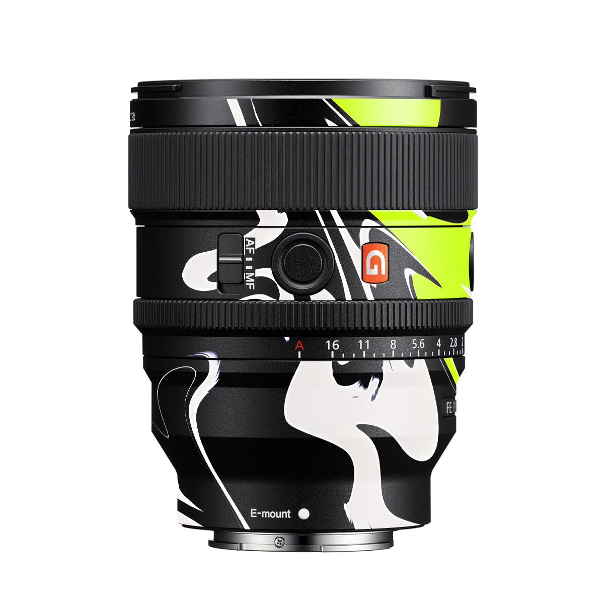 Neon Green and Black Pattern Sony FE 85mm F/1.4 GM II Camera Lens Skin