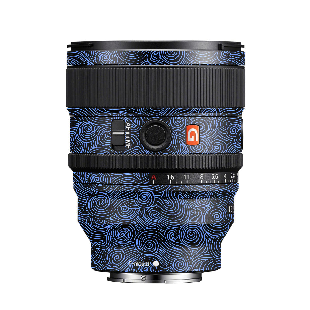 Blue Spirals Sony FE 85mm F/1.4 GM II Camera Lens Skin