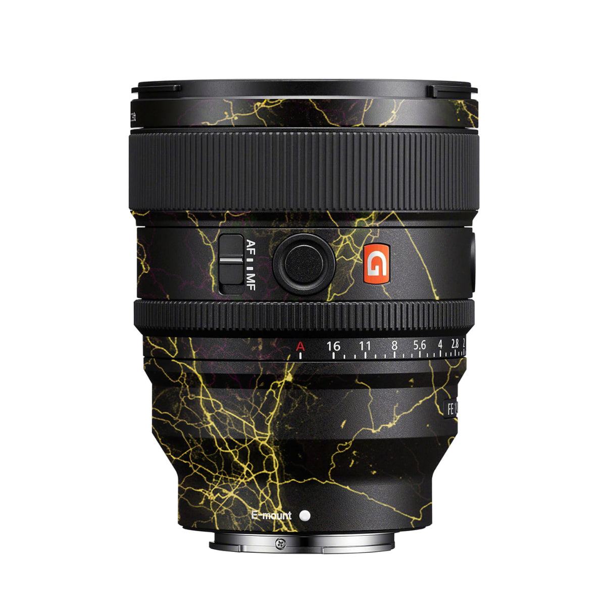 Electric Gold Veins Sony FE 85mm F/1.4 GM II Camera Lens Skin