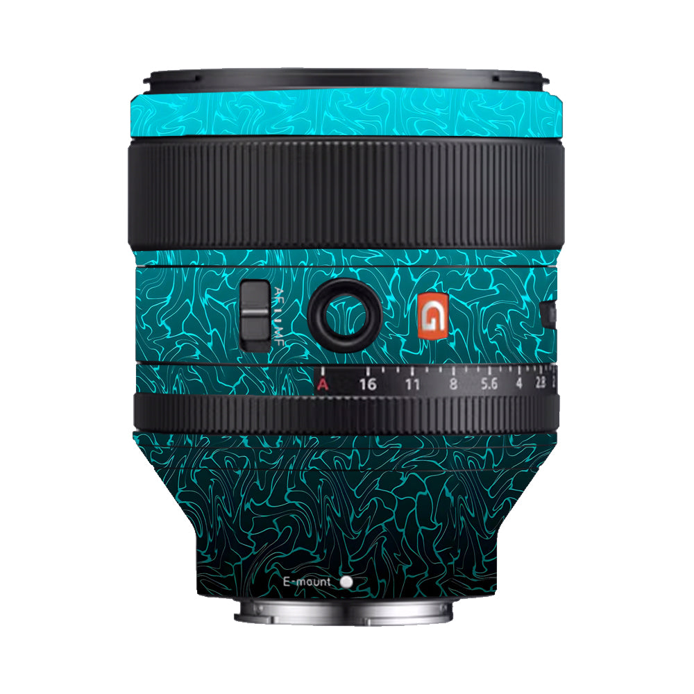Cyan Blue to Black Gradient Sony FE 85mm f/1.4 GM Camera Lens Skin