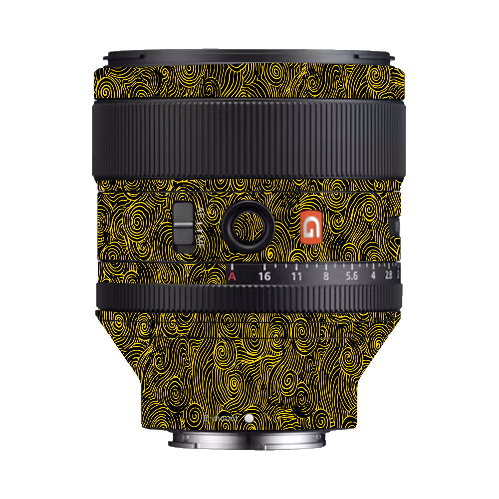 Yellow Spirals Sony FE 85mm f/1.4 GM Camera Lens Skin