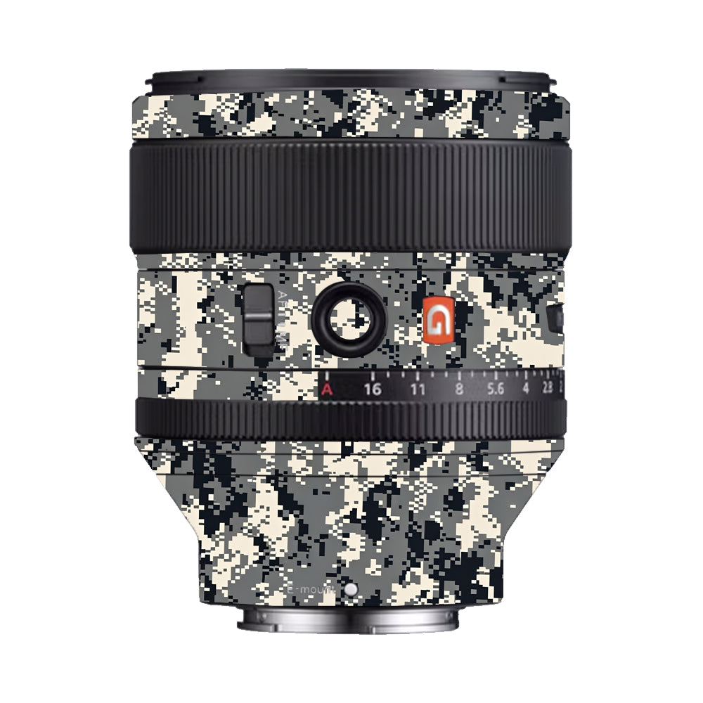 Grey Black Pixel Sony 85mm 1.4 Camera Lens Skin