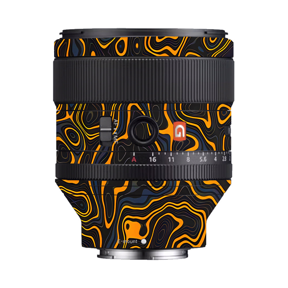 Amber Topographic Waves Sony FE 85mm f/1.4 GM Camera Lens Skin