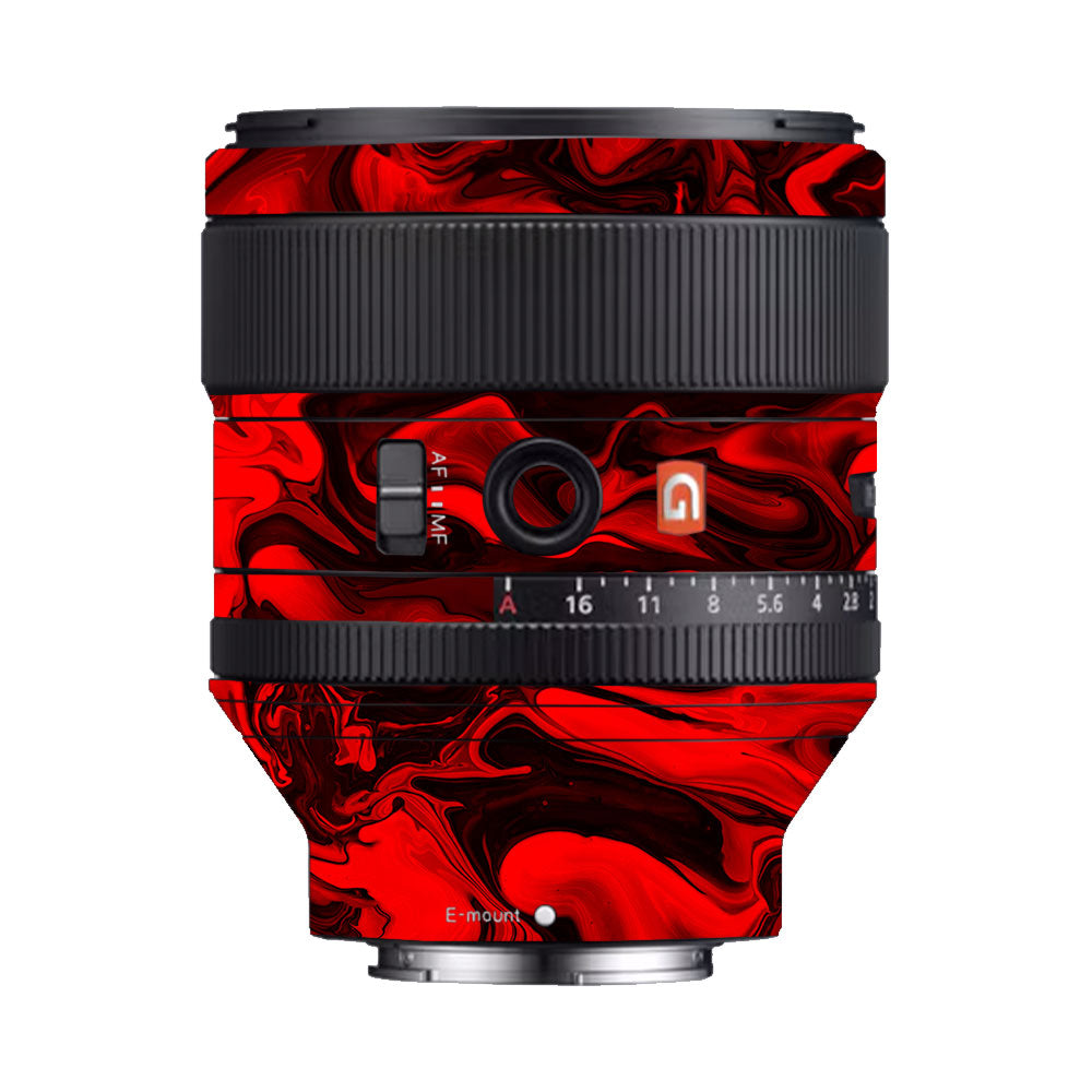 Red Lava Flow Sony FE 85mm f/1.4 GM Camera Lens Skin