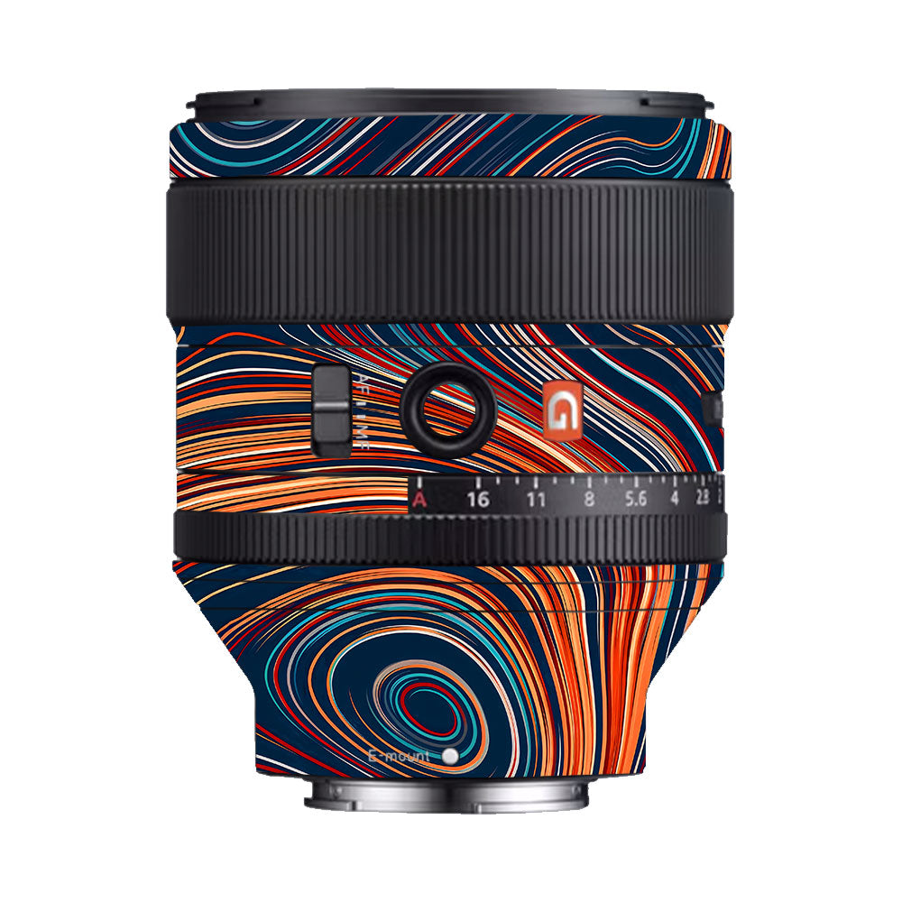 Retro Abstract Striped Swirl Sony FE 85mm f/1.4 GM Camera Lens Skin