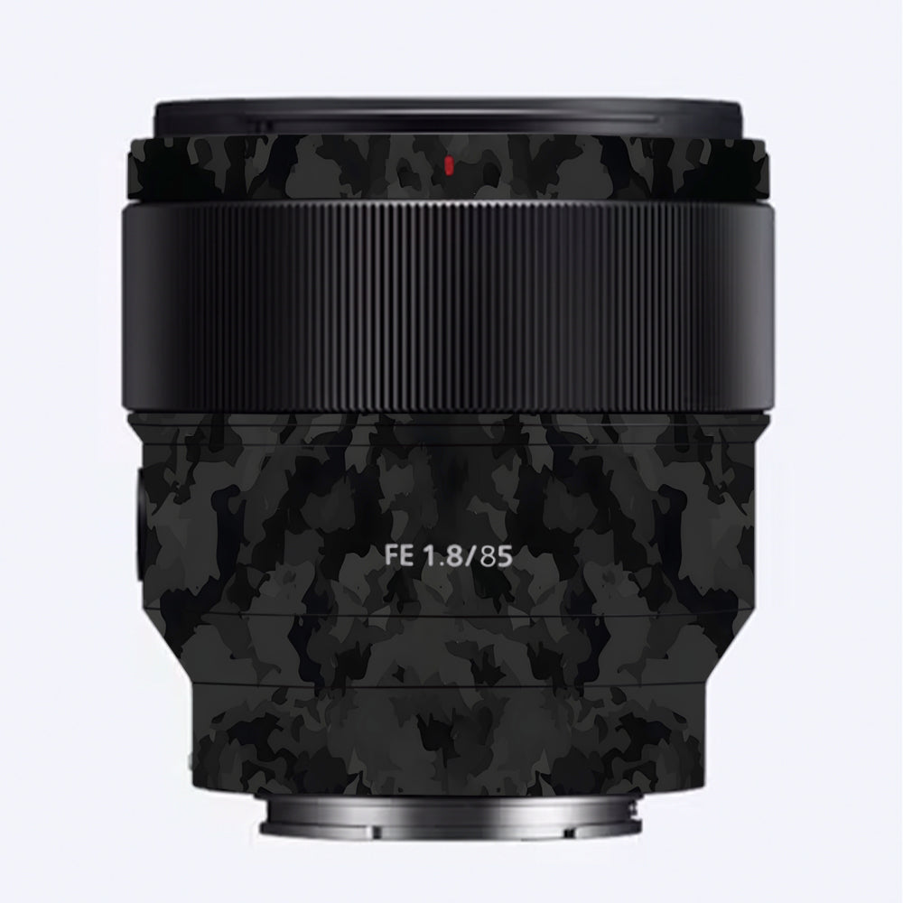 Black Camouflage Sony FE 85mm f/1.8 Camera Lens Skin