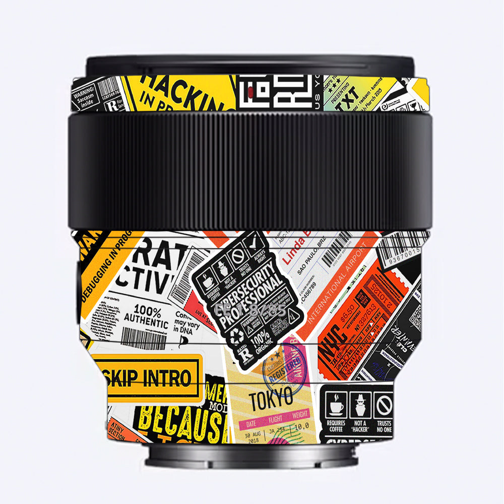 Tech Aesthetic Sticker Collage Sony FE 85mm f/1.8 Camera Lens Skin