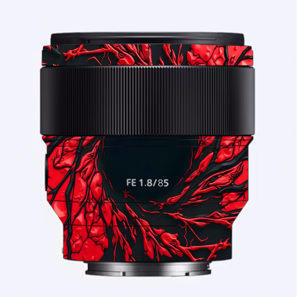 Venom Red Sony FE 85mm f/1.8 Camera Lens Skin
