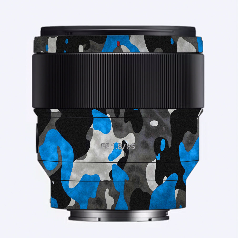 Blue Grey Camo Sony FE 85mm f/1.8 Camera Lens Skin