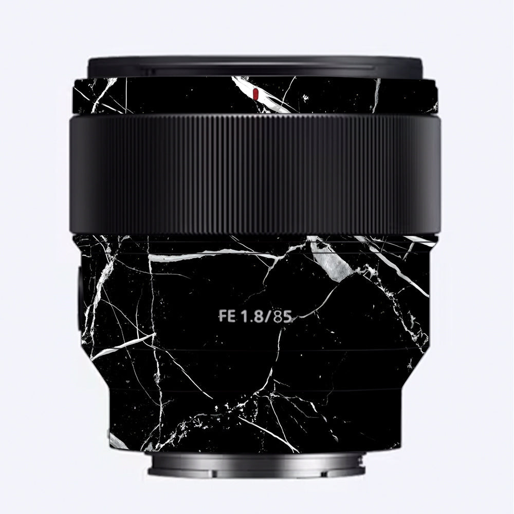 White Veins on Black Sony 85mm 1.8 Camera Lens Skin