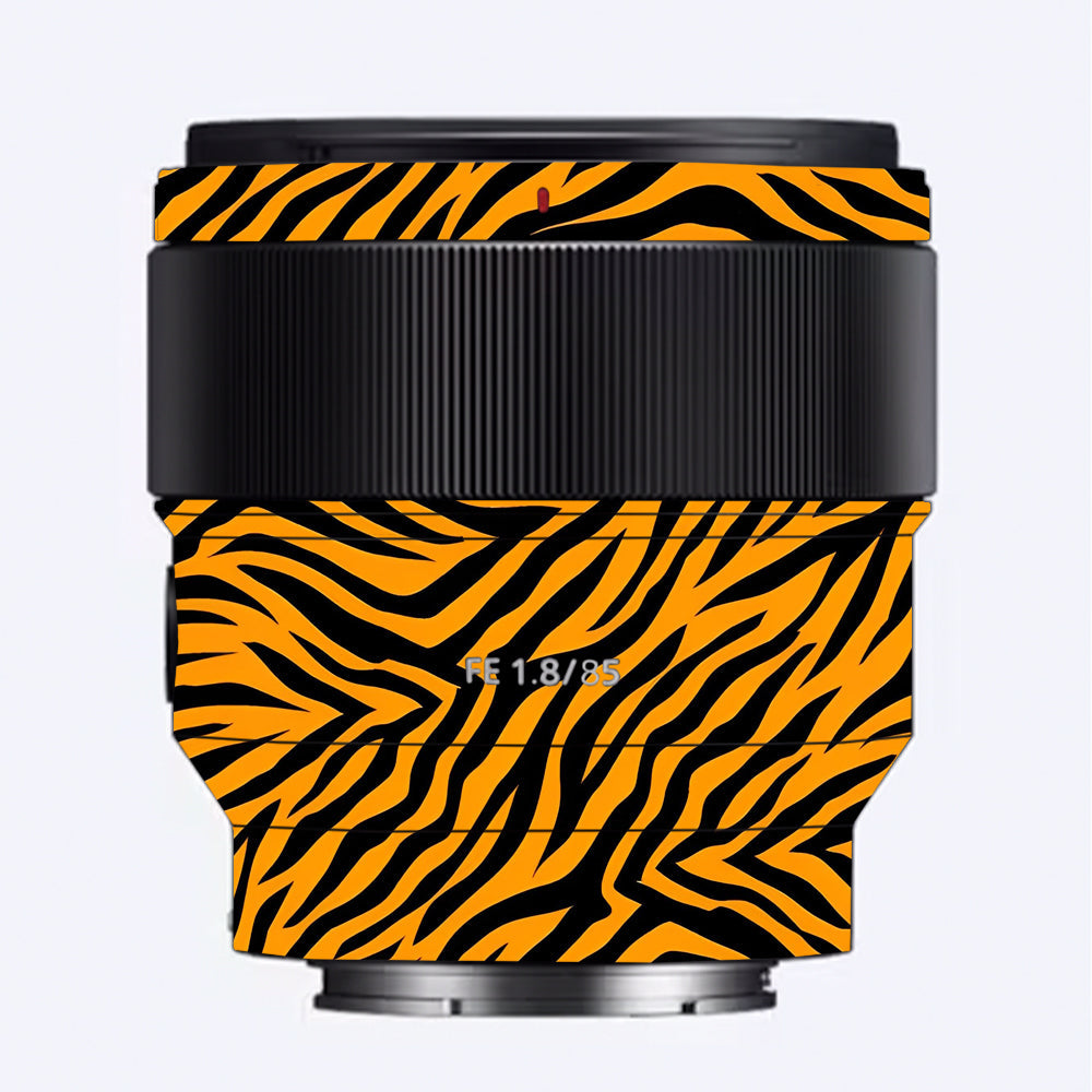 Zebra Gold Pattern Sony FE 85mm f/1.8 Camera Lens Skin