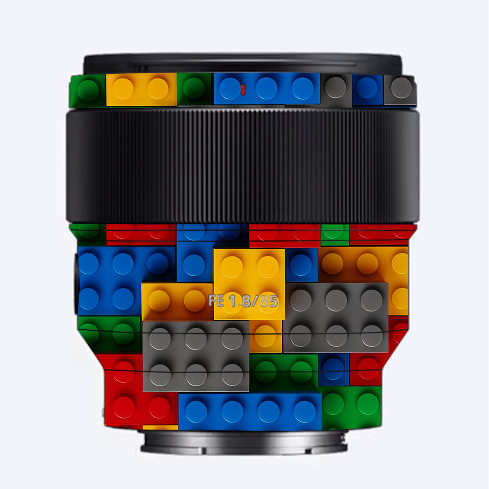 Colorful LEGO Brick Wall Pattern Sony FE 85mm f/1.8 Camera Lens Skin