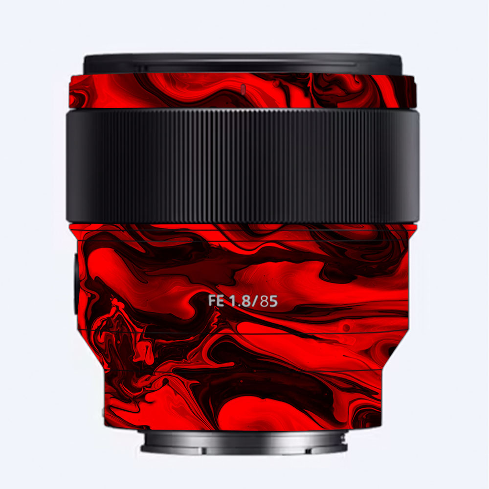 Red Lava Flow Sony FE 85mm f/1.8 Camera Lens Skin