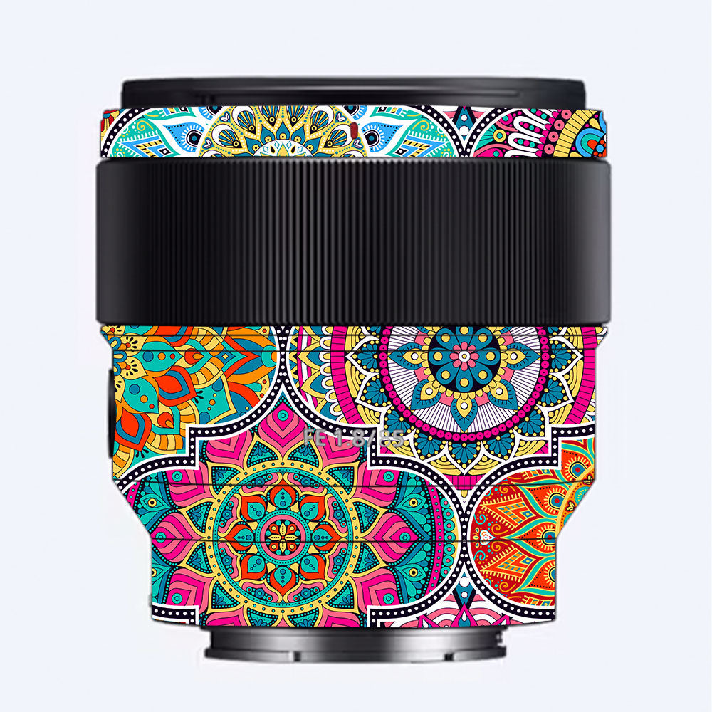 Boho Mandala Tile Pattern Sony FE 85mm f/1.8 Camera Lens Skin