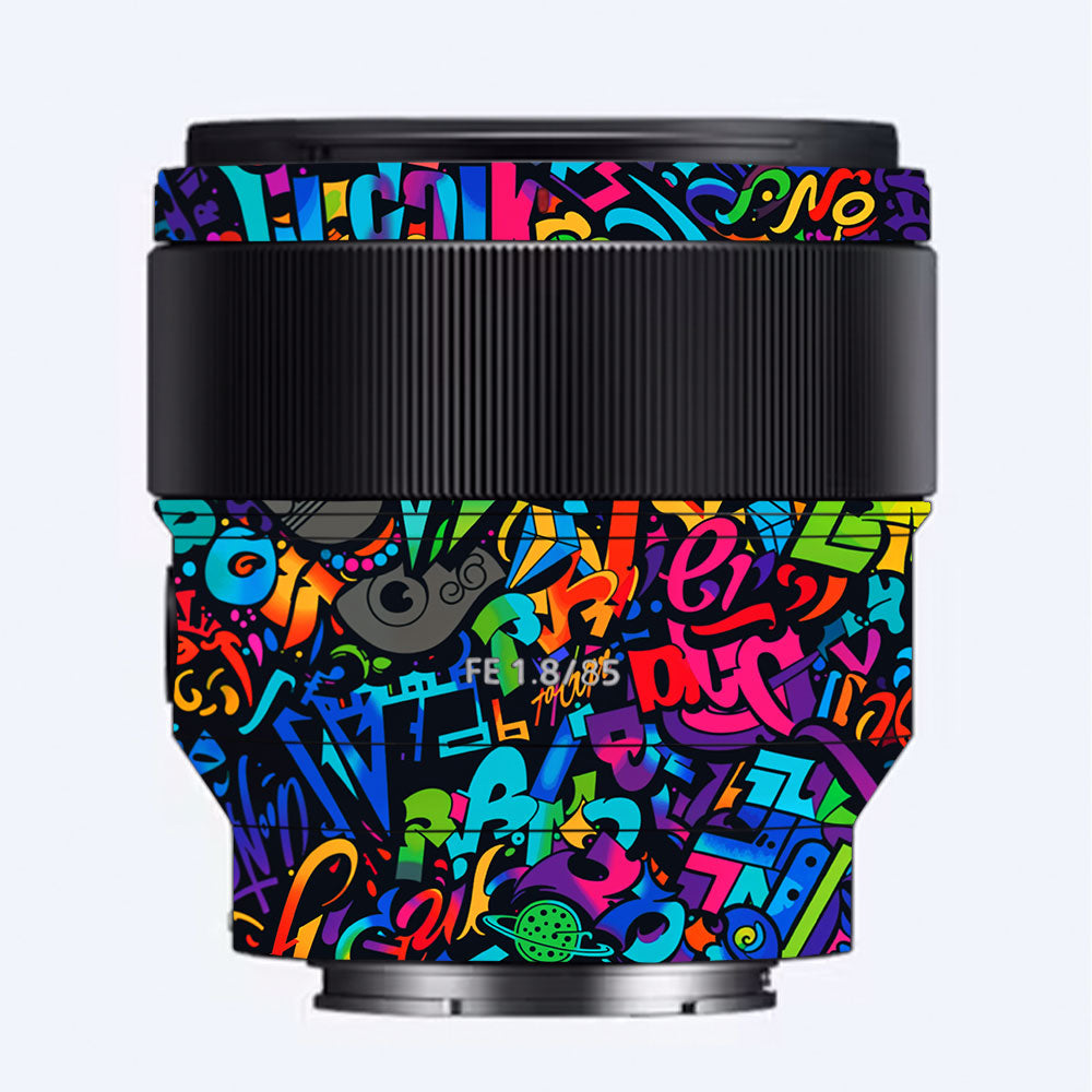 Colorful Urban Street Art Lettering Sony FE 85mm f/1.8 Camera Lens Skin