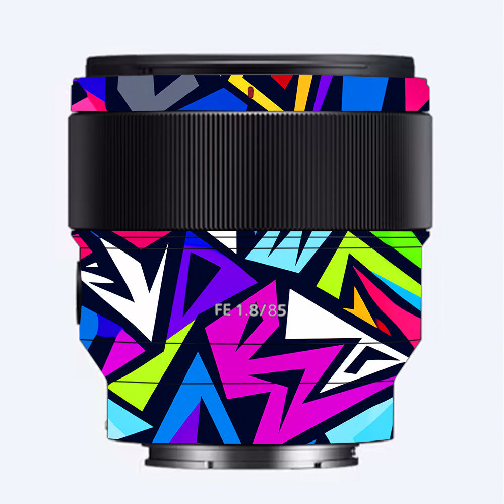 Bold Geometric Pop Sony FE 85mm f/1.8 Camera Lens Skin