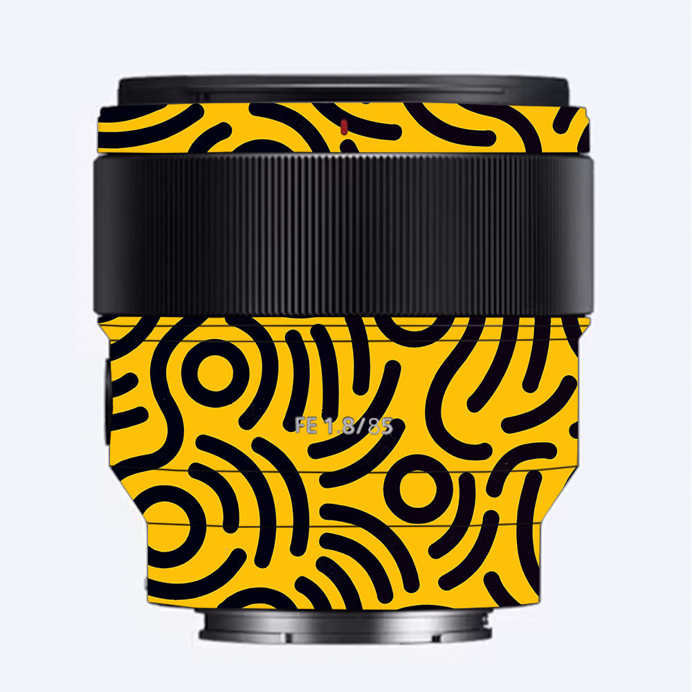 Minimal Yellow Wave Sony FE 85mm f/1.8 Camera Lens Skin