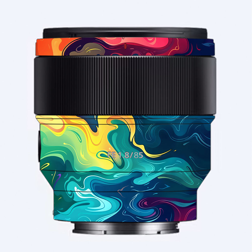 Rainbow Liquid Fusion Sony FE 85mm f/1.8 Camera Lens Skin