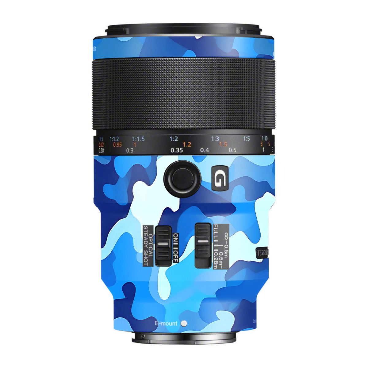 Arctic Blue Camo Pattern Sony FE 90mm F/2.8 Macro OSS Camera Lens Skin