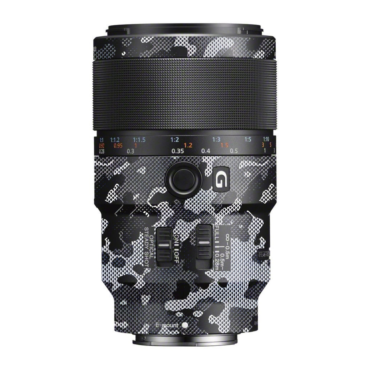Stealth Grey Camo Sony FE 90mm F/2.8 Macro OSS Camera Lens Skin