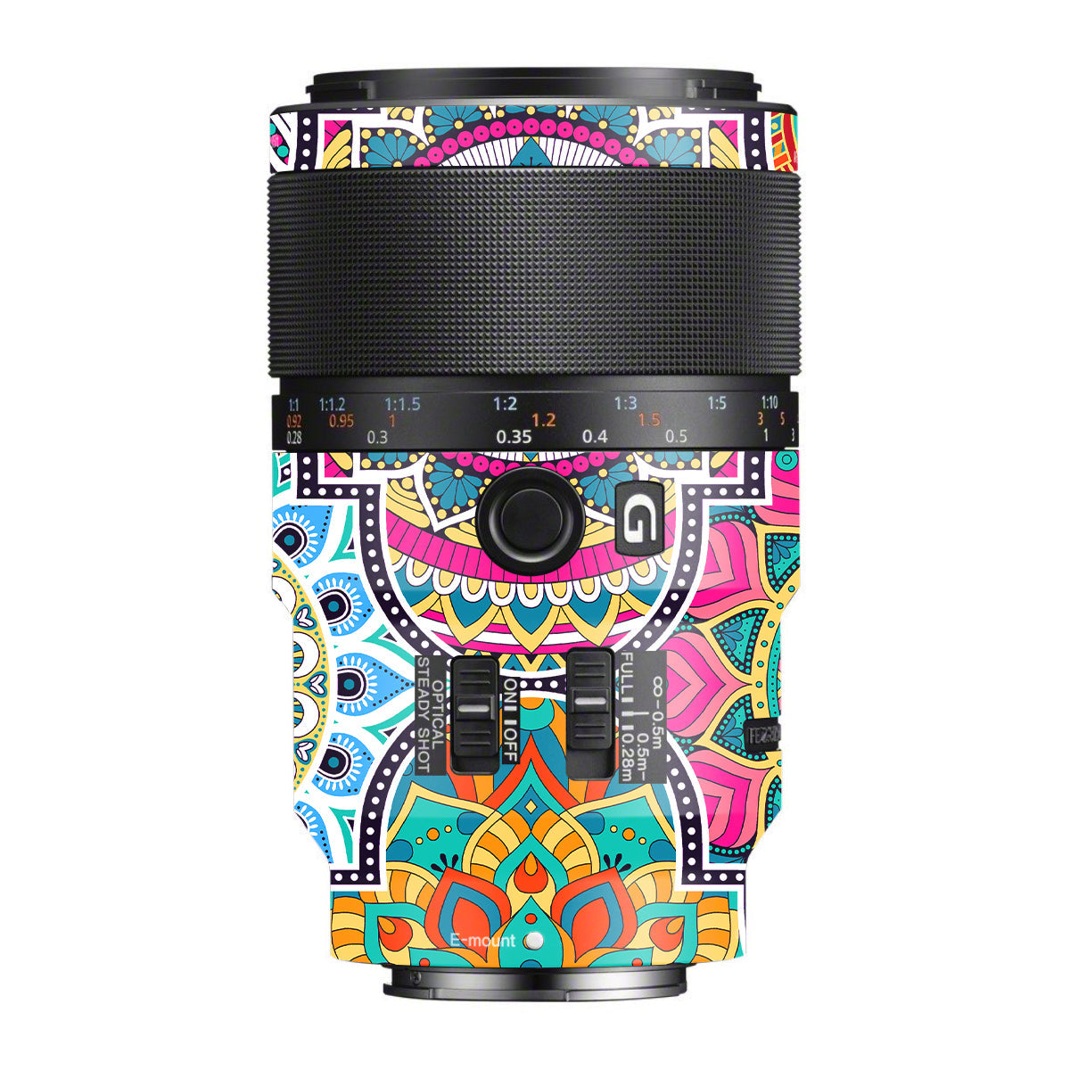 Boho Mandala Tile Pattern Sony FE 90mm F/2.8 Macro OSS Camera Lens Skin