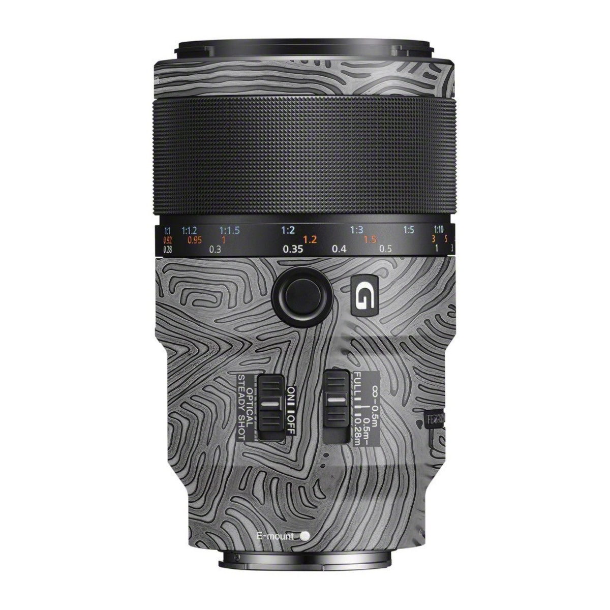 Monochrome Line Maze Sony FE 90mm F/2.8 Macro OSS Camera Lens Skin