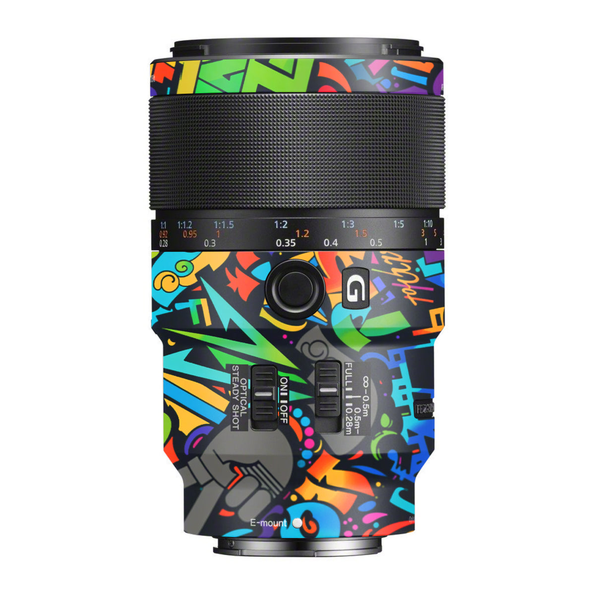 Colorful Urban Street Art Lettering Sony FE 90mm F/2.8 Macro OSS Camera Lens Skin