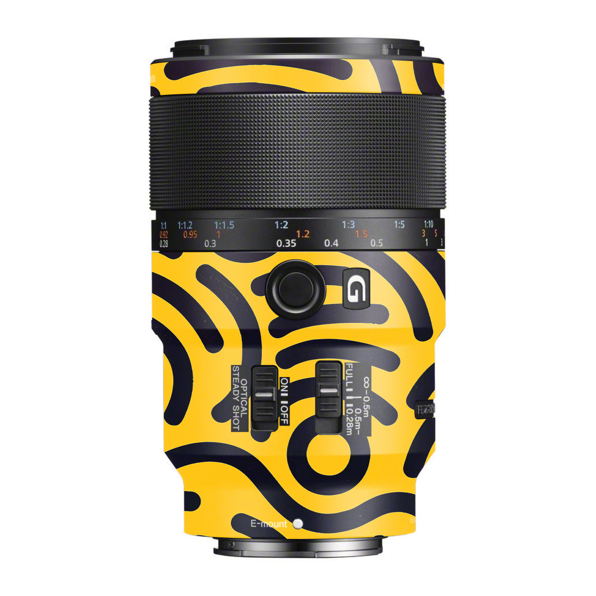 Minimal Yellow Wave Sony FE 90mm F/2.8 Macro OSS Camera Lens Skin