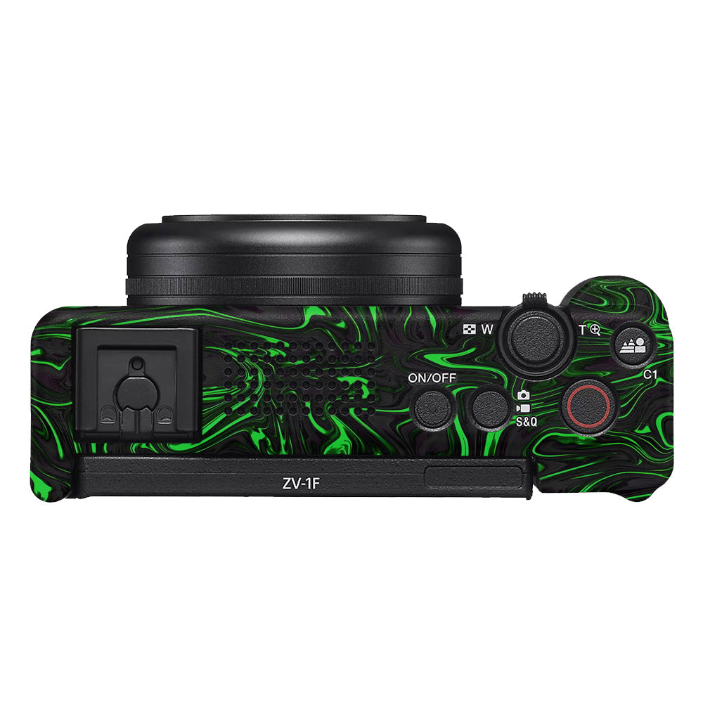 Green Liquid Pattern Sony ZV-1F Camera Skins