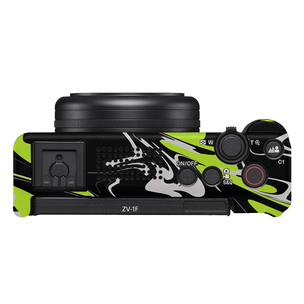 Neon Green and Black Pattern Sony ZV-1F Camera Skins