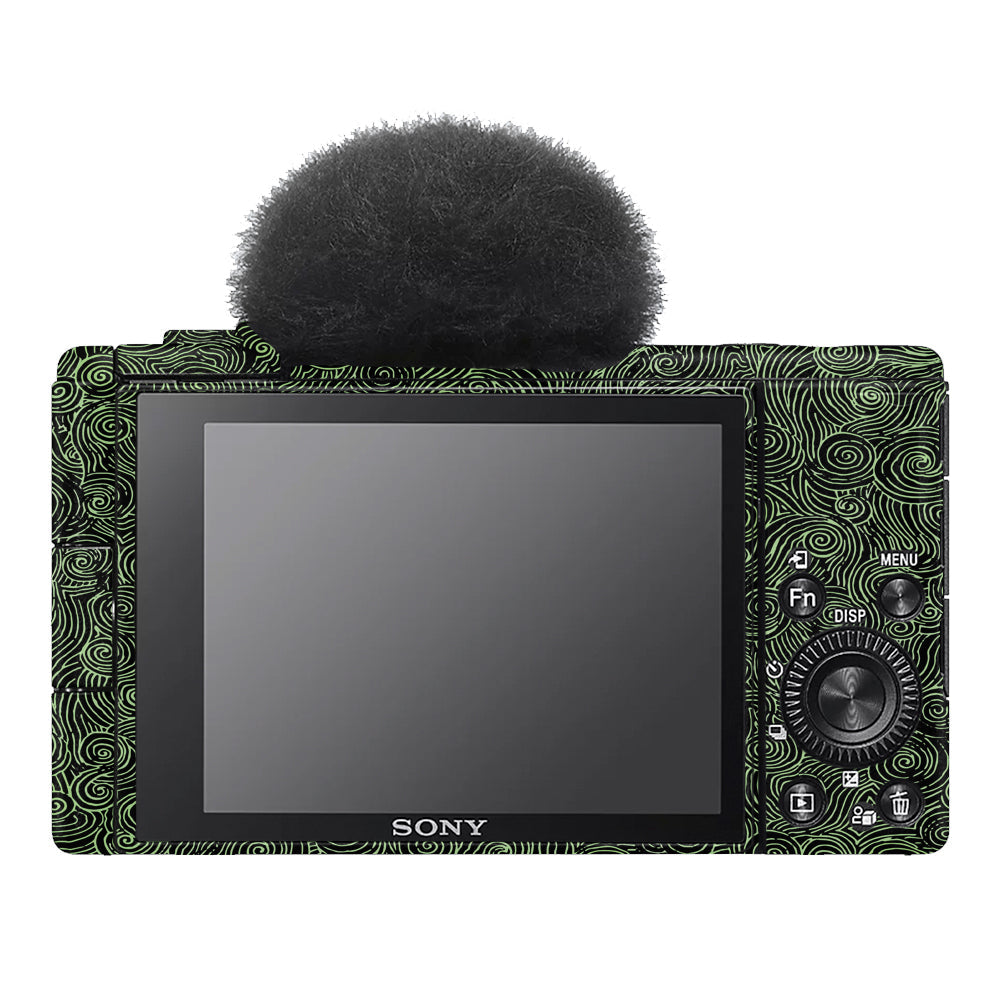 Green Spirals Sony ZV-1F Camera Skins