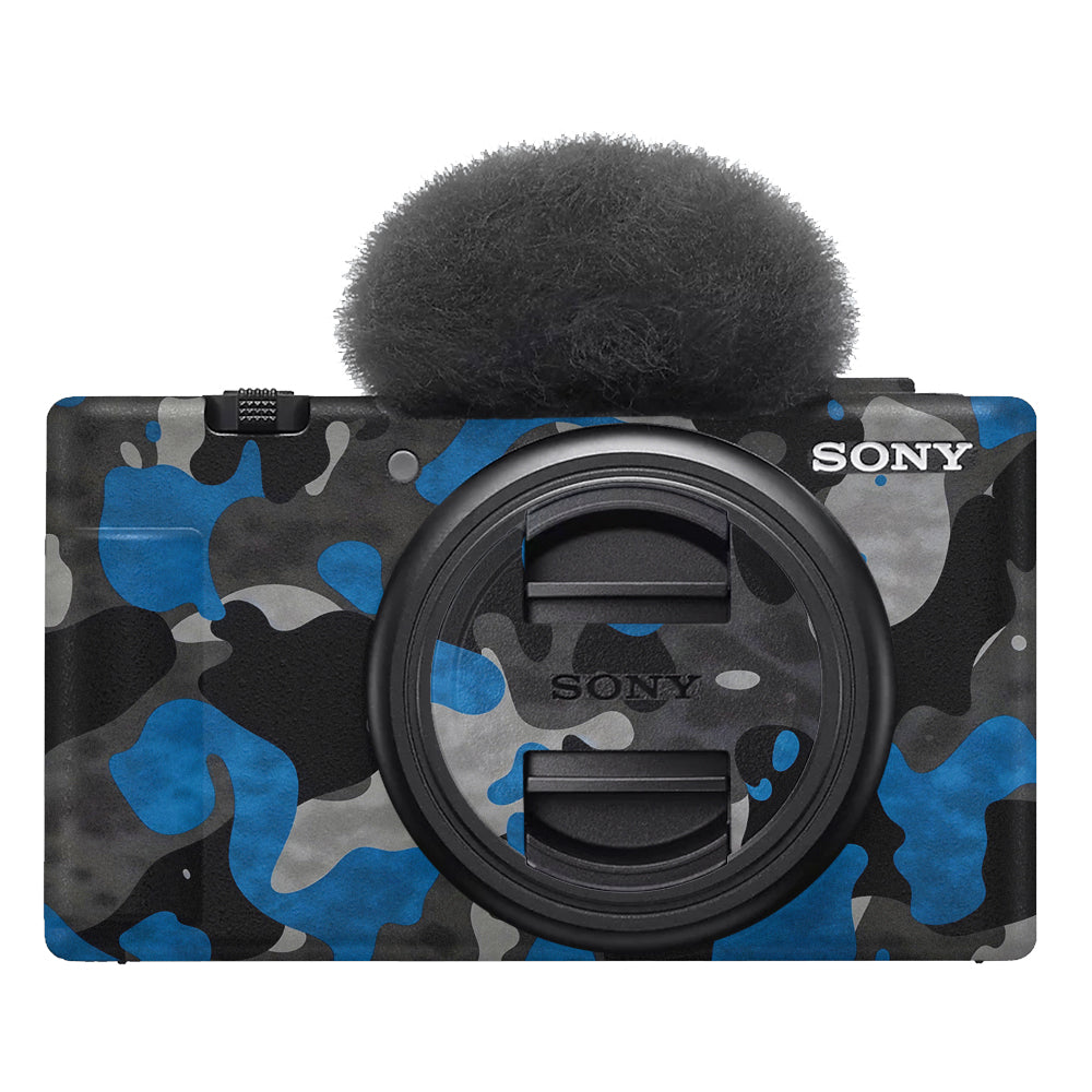 Blue Grey Camo Sony ZV-1F Camera Skins