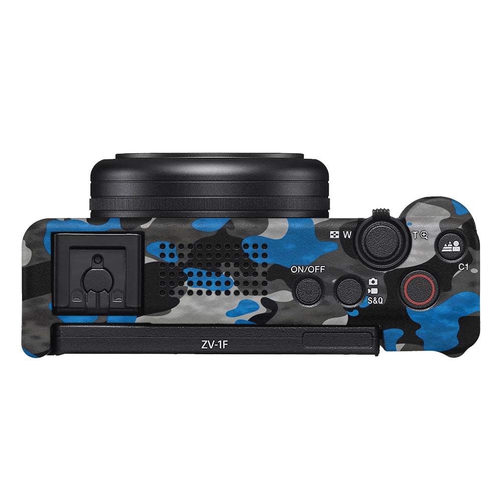 Blue Grey Camo Sony ZV-1F Camera Skins
