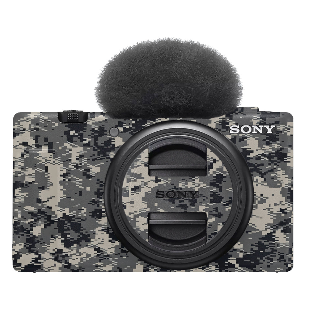 Grey Black Pixel Sony ZV-1F Camera Skins