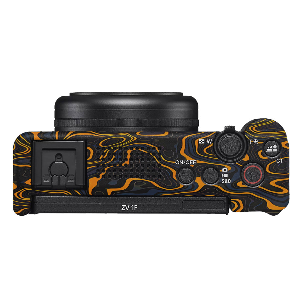 Amber Topographic Waves Sony ZV-1F Camera Skins