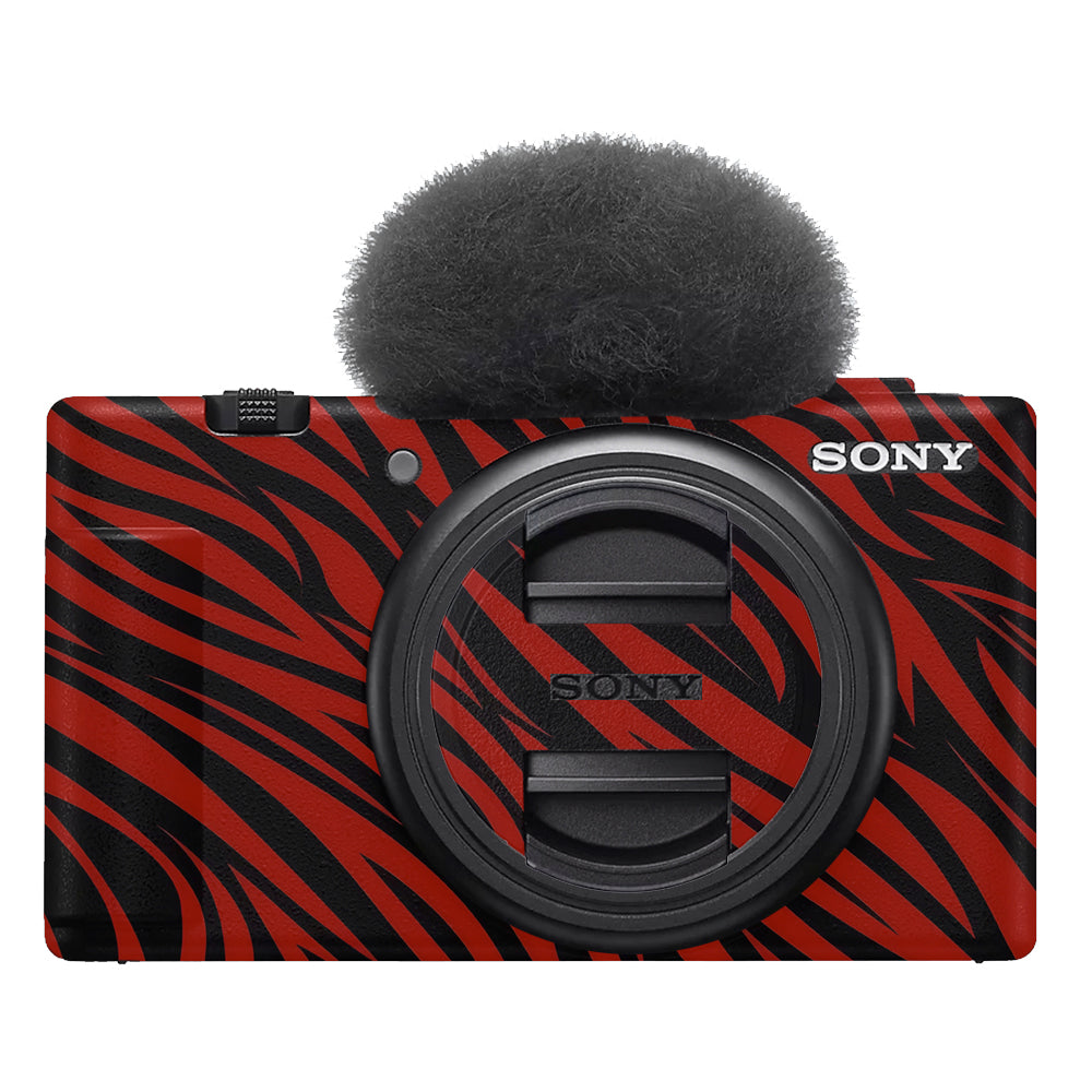 Red and Black Stripes Sony ZV-1F Camera Skins